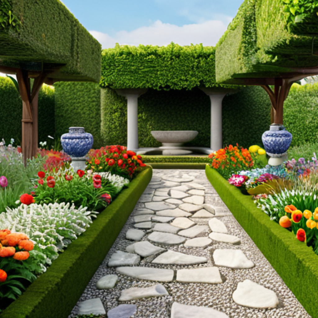 A serene garden brimming with meticulously curated flowers, representing personalized information in the age of information overload.